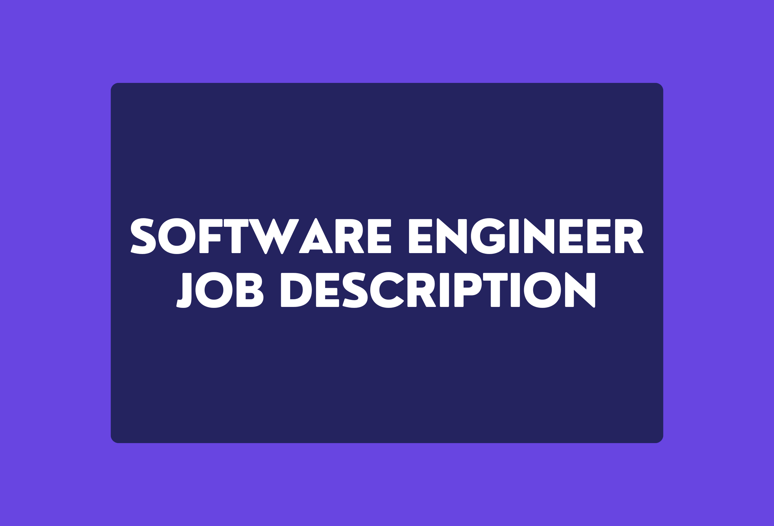 software engineer job description