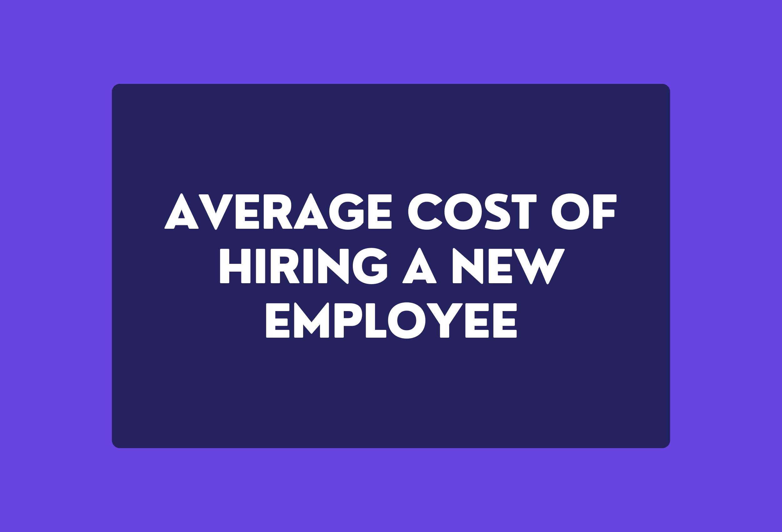 average cost of hiring a new employee